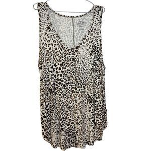 Torrid Womens Super Soft Knits Tank Top Multicolor 4 Leopard Print Casual V-Neck